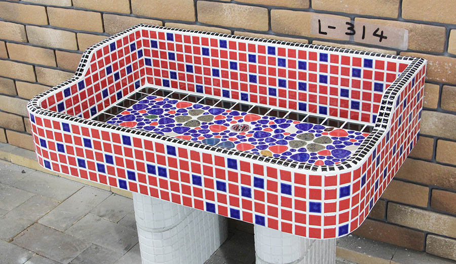 楽天市場】ガーデンシンク タイル 流し台 昭和レトロ モザイク