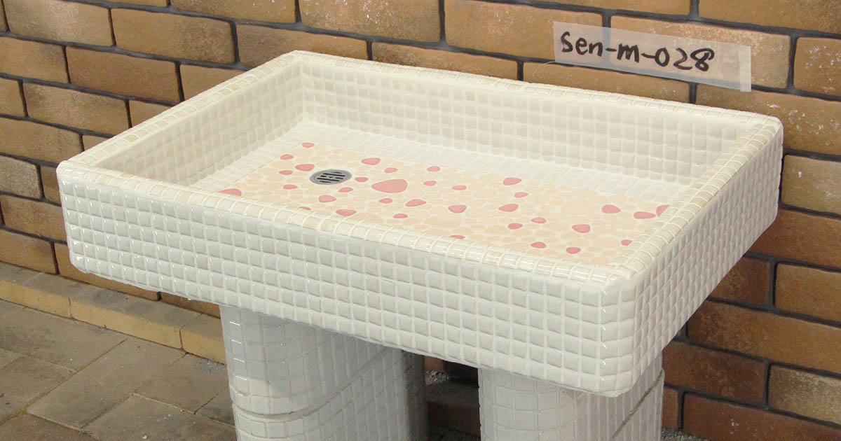 ガーデンパン　お子様やペットの足洗いな最適 Ｍサイズ sen-m-028 送料無料 ガーデンシンク シンク タイル流し