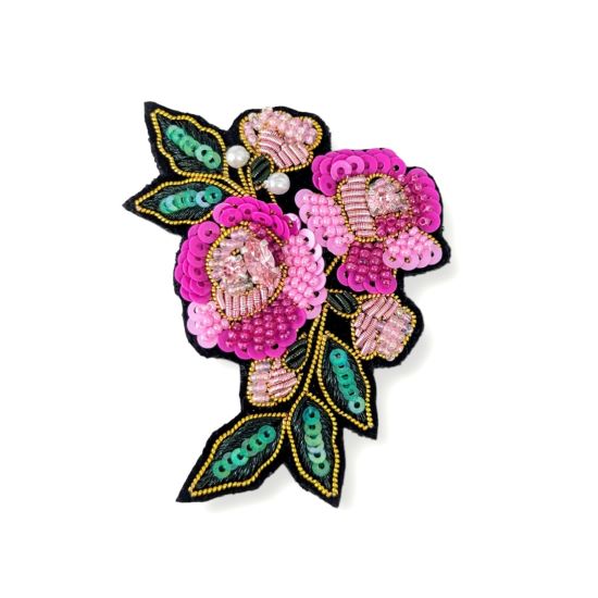 こり 桜 ビーズ 刺繍 ブローチ ハンドメイドアクセサリー 桜風 ビーズ刺繍ブローチ - CAVI'S GALLERY | minne byGMOペパボ