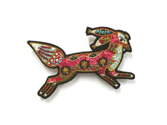 【KLAUS HAAPANIEMI &times; KEIJI TAGAWA】　Red Fox Brooch Large TILIA ちりあ たがわけいじ ハンドメイド 高級感 オリジナル ビーズ 刺繍 エレガント ファッション雑貨 オートクチュール レディース トレンド【＊】｜田川啓二ビーズ刺繍チリアショップ