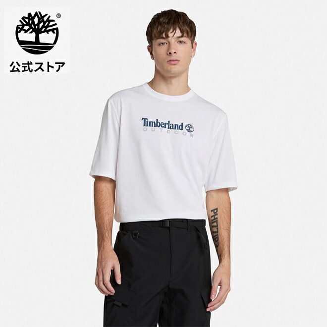 【Timberland】ラベルロゴ 半袖 Tシャツ ホワイト / 送料無料 Timberland】ラベルロゴ 半袖 Tシャツ ホワイト / 送料無料