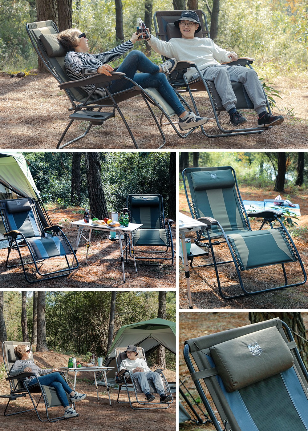 【未使用品】TIMBER RIDGE インフィニティチェア ブルー(廃版色) TIMBER RIDGE リクライニングチェア 折りたたみ アウトドア 無