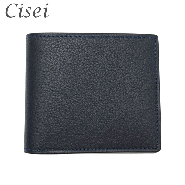 Cisei シセイ チセイ 二つ折り財布 P1022 LD NAVY ネイビー レザー メンズ レディース 【送料無料（※北海道・沖縄は配送不可）】｜タイムクラブ セレクト