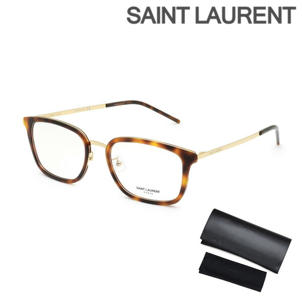 サンローラン メガネ 眼鏡 フレーム のみ SL 452/F SLIM 003 ハバナ/ゴールド ノーズパッド メンズ SAINT LAURENT【送料無料（※北海道・沖縄は配送不可）】