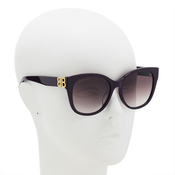 バレンシアガ サングラス BB0103SA-005 57 レディース BALENCIAGA ヴァイオレット アジアンフィット 眼鏡・サングラス 