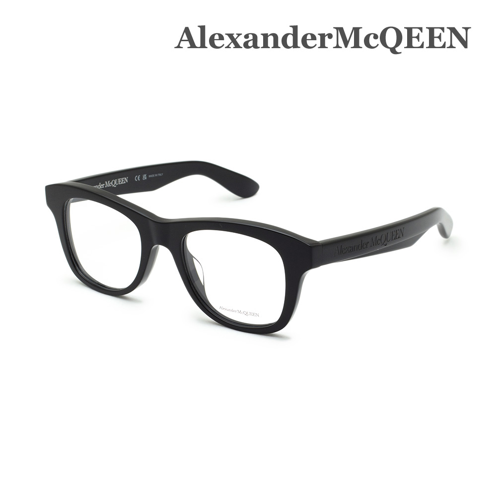 【国内正規品】アレキサンダーマックイーン メガネ フレーム AM0396O-001 ブラック スマート メンズ Alexander McQueen【送料無料（※北海道・沖縄は配送不可）】