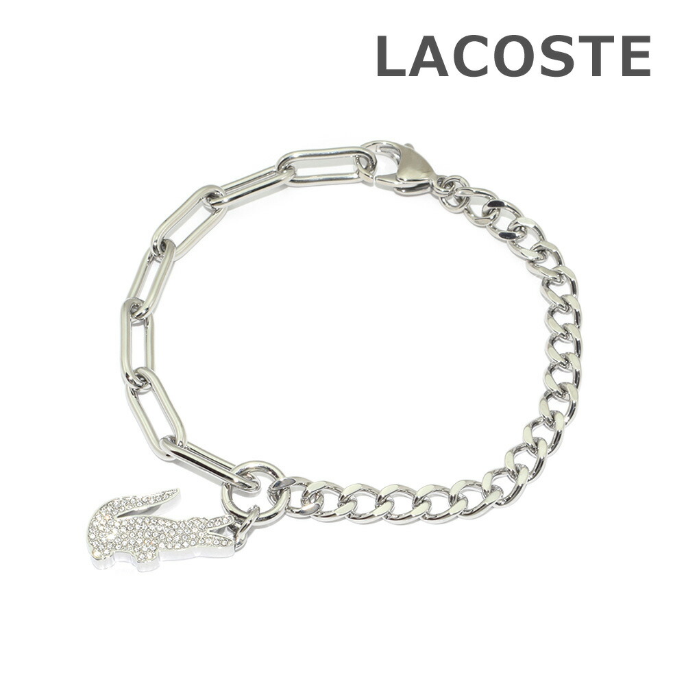 【Lacoste】ワニ ロゴ パール ビーズ ブレスレット Jade 銀 ラコステ ニット 銀ワニ シルバーワニ スペイン製 80s ゆるだぼ