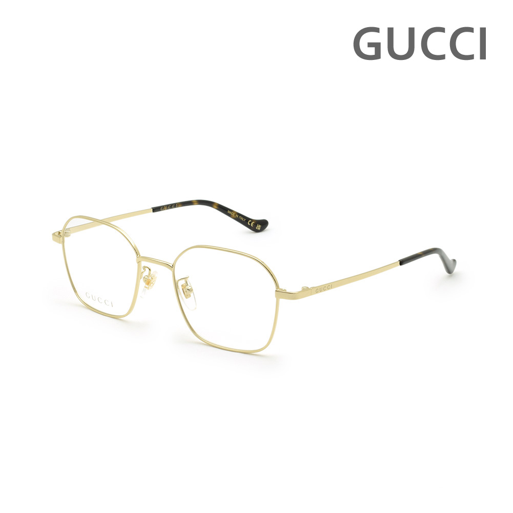 グッチ メガネ 眼鏡 フレーム のみ GG1611OA-001 ゴールド ノーズパッド メンズ レディース ユニセックス GUCCI【送料無料（※北海道・沖縄は配送不可）】｜タイムクラブ セレクト