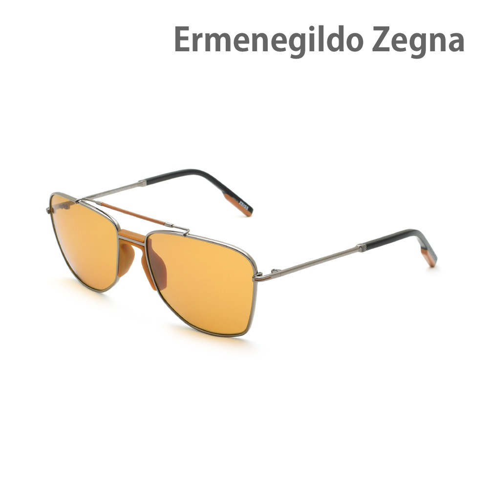 エルメネジルド・ゼニア サングラス EZ0130/S-08E オレンジ ノーズパッド メンズ UVカット Ermenegildo Zegna【送料無料（※北海道・沖縄は配送不可）】｜タイムクラブ セレクト