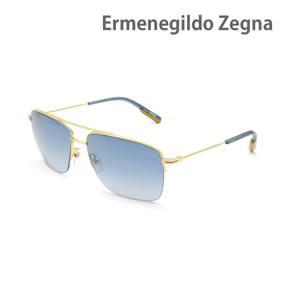 エルメネジルド・ゼニア サングラス EZ0138/S-30X ブルー ノーズパッド メンズ UVカット Ermenegildo Zegna【送料無料（※北海道・沖縄は配送不可）】｜タイムクラブ セレクト