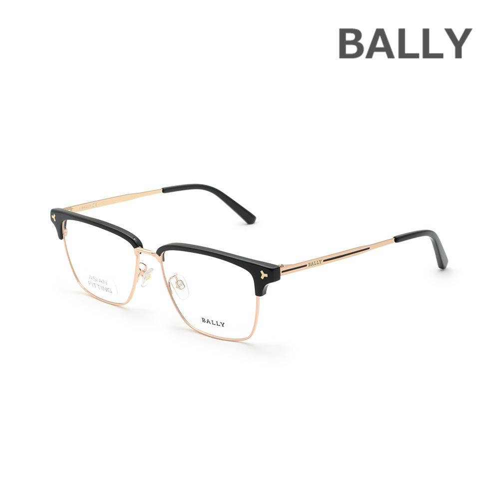 BALLY バリー メガネ 眼鏡 フレーム のみ BY5051-D/V-005 ブラック/ローズゴールド ノーズパッド メンズ【送料無料（※北海道・沖縄は配送不可）】