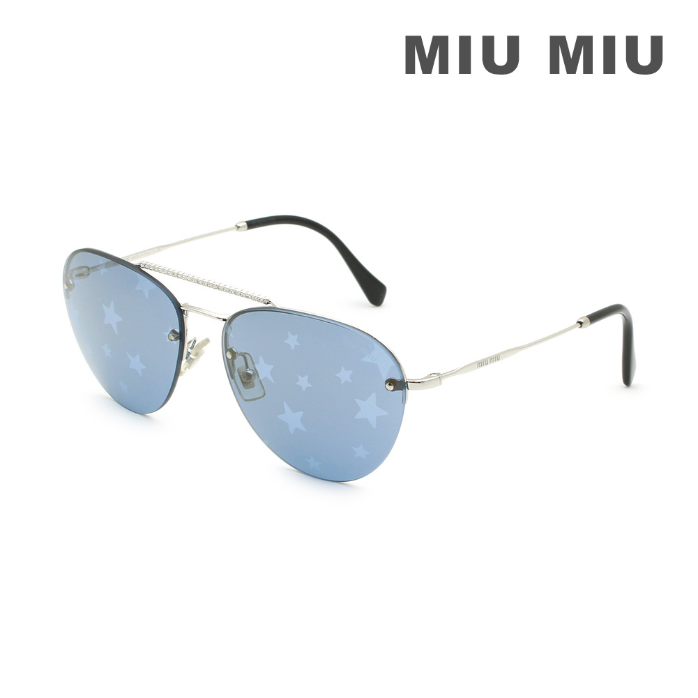 MIU MIU ミュウミュウ サングラス MU54US 1BC182 59 ブルー ノーズパッド レディース SMU 54U 1BC-182【送料無料（※北海道・沖縄は配送不可）】｜タイムクラブ セレクト