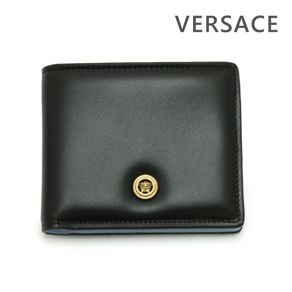 VERSACE　ヴェルサーチ　2つ折り財布　メンズ　ブラック　未使用　コンパクト VERSACE ヴェルサーチェ 二つ折り財布 ミニ財布 メンズ