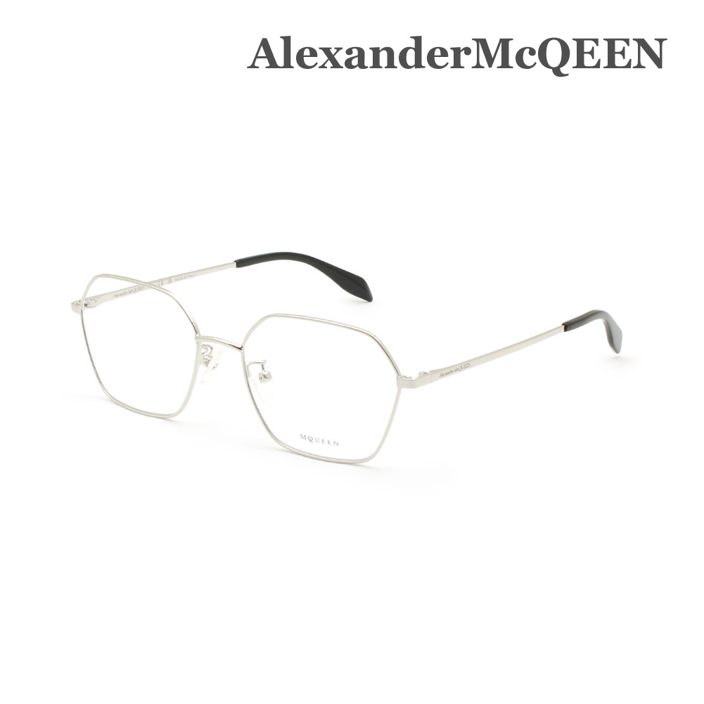 【国内正規品】アレキサンダーマックイーン メガネ フレーム AM0437O-003 シルバー ノーズパッド レディース Alexander McQueen【送料無料（※北海道・沖縄は配送不可）】