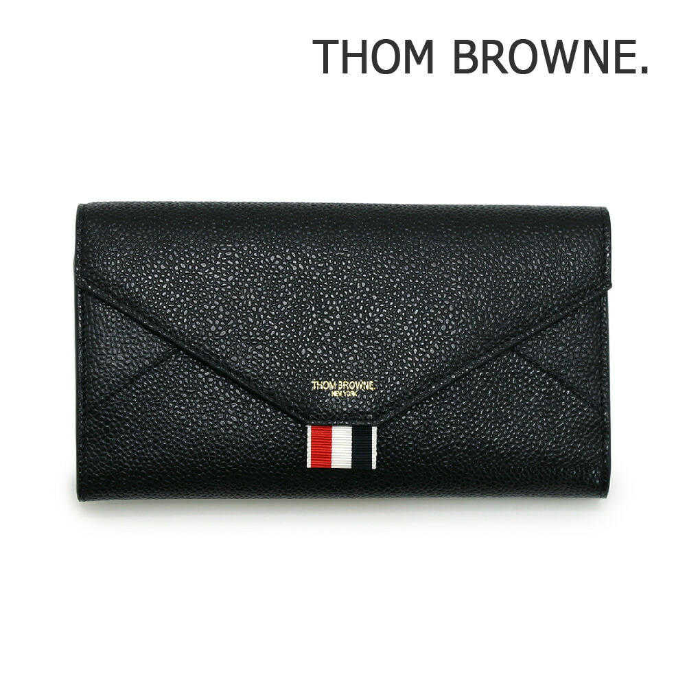 美品✨トムブラウン メンズ ロングウォレット 長財布 トリコロール レザー 黒 美品✨トムブラウン メンズ ロングウォレット 長財布