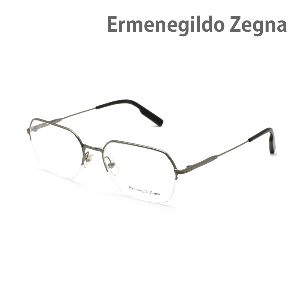エルメネジルド・ゼニア メガネ EZ5226/V-009 ガンメタル ノーズパッド メンズ 眼鏡フレーム のみ Ermenegildo Zegna【送料無料（※北海道・沖縄は配送不可）】｜タイムクラブ セレクト