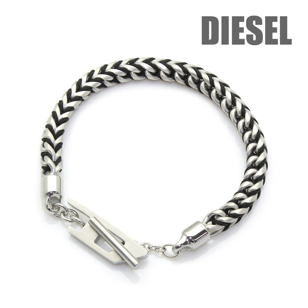 ディーゼル ブレスレット DX1540040 シルバー/ブラック メンズ レディース ユニセックス アクセサリー DIESEL【送料無料（※北海道・沖縄は配送不可）】｜タイムクラブ セレクト