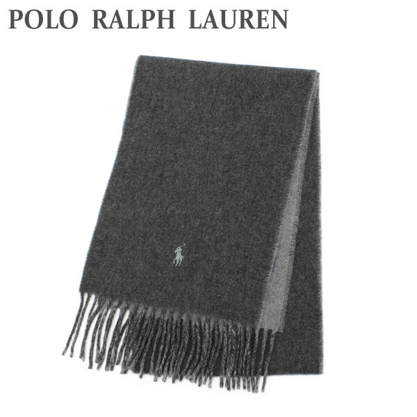 2021秋冬 ポロ ラルフローレン マフラー PC0455-036 グレー ライトグレー リバーシブル メンズ レディース POLO RALPH  LAUREN 保証