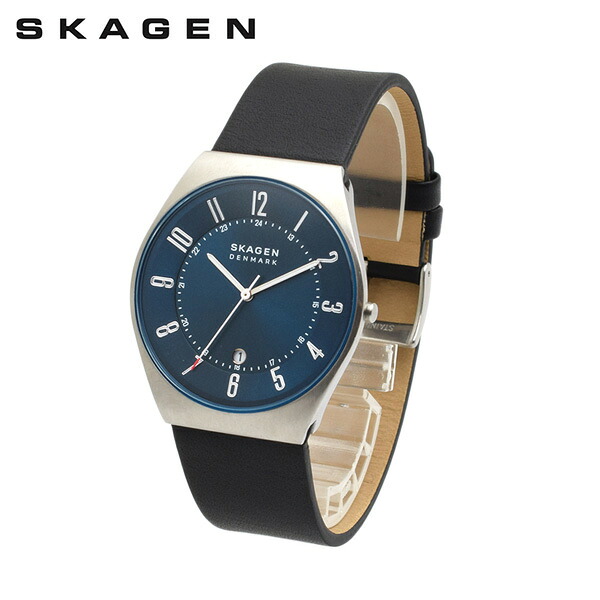 【国内正規品】スカーゲン 腕時計 SKW6814 SKAGEN GRENEN メンズ シルバー/ブラック レザー【送料無料(※北海道・沖縄は1,000円)】|タイムクラブ