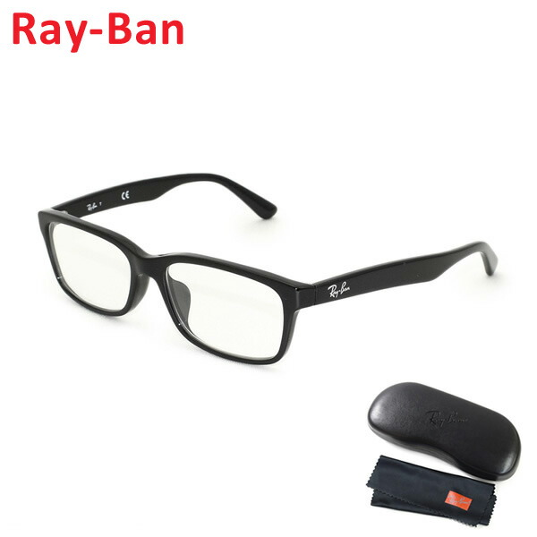 度なしレンズ交換無料！レイバン 眼鏡 フレーム のみ RayBan RX5296D-2000 55 ブラック アジアンフィット メンズ レディース Ray-Ban【送料無料（※北海道・沖縄は1,000円）】｜タイムクラブ