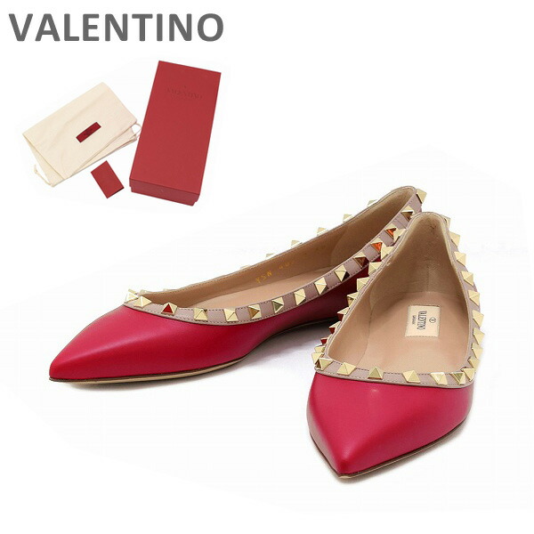 VALENTINO ガラバニ ストライプ フラットシューズ valentino garavani - VALENTINO ヴァレンティノ スタッズ フラット