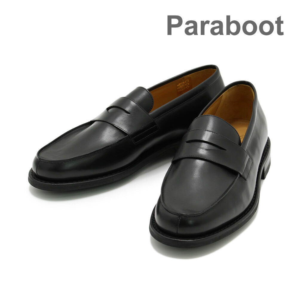 Paraboot メンズ ローファー 革靴 UK7 ブラック Paraboot パラブーツ ローファー メンズ アドニス PARABOOT