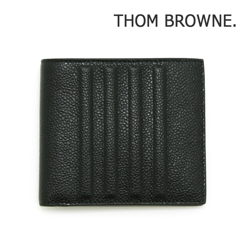 THOM BROWNE ブラック二つ折り財布 THOM BROWNE 二つ折り財布 黒