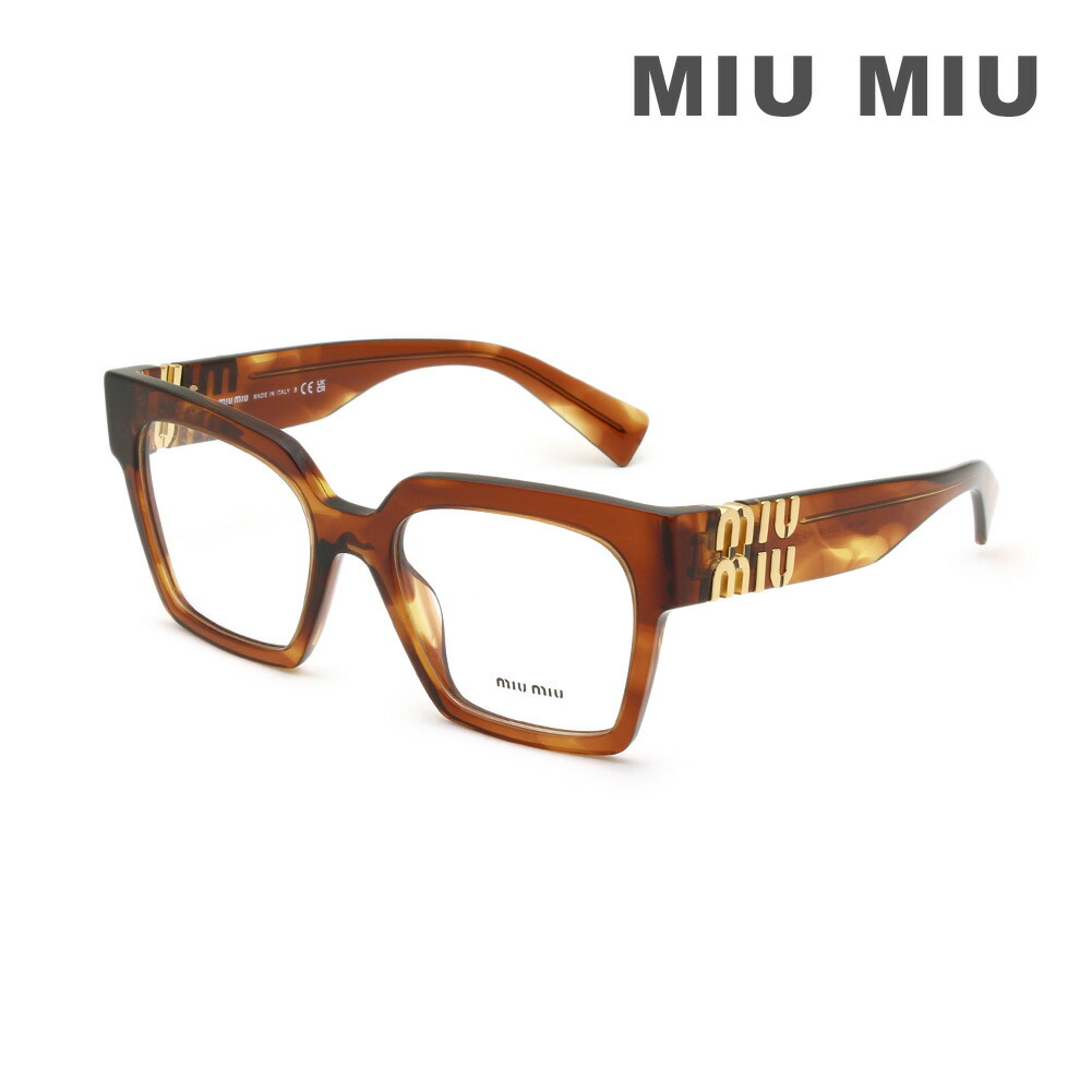 正規品★Miu Miu サングラス クリア メタル ブラウン系 伊達メガネ miu miu（ミュウミュウ） 伊達メガネ メガネ 眼鏡 「miumiu/ミュウ