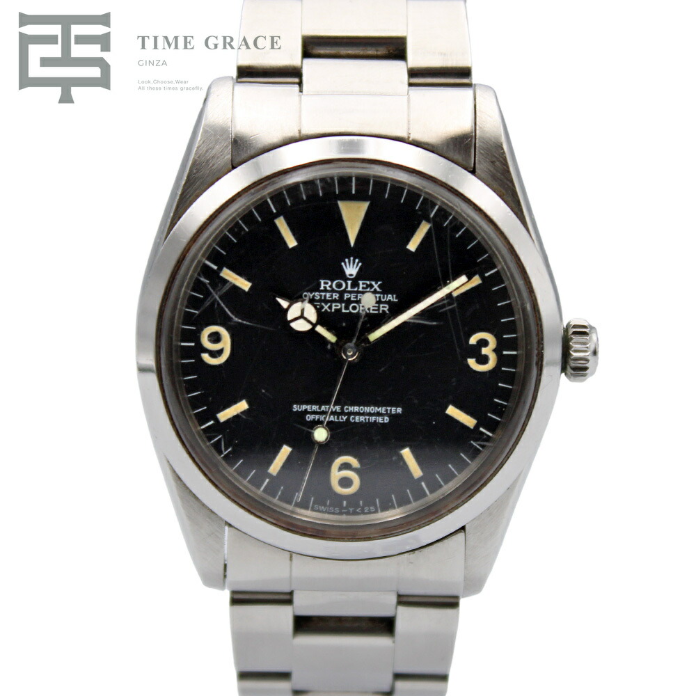 【中古】 ROLEX エクスプローラー I ヴィンテージ 1016 ブラック Bランク メンズ