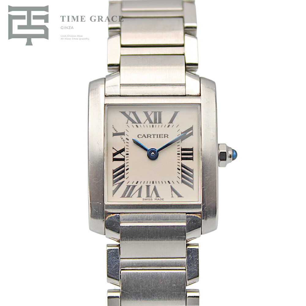 【中古】 CARTIER タンクフランセーズ SM 2384 シルバー Bランク レディース