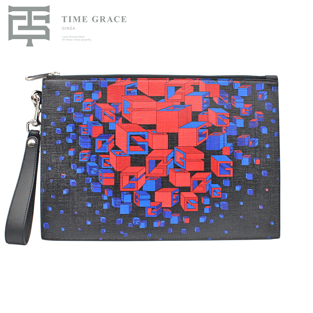 【中古】 GUCCI スクエアGスペース　クラッチバッグ Aランク レディース