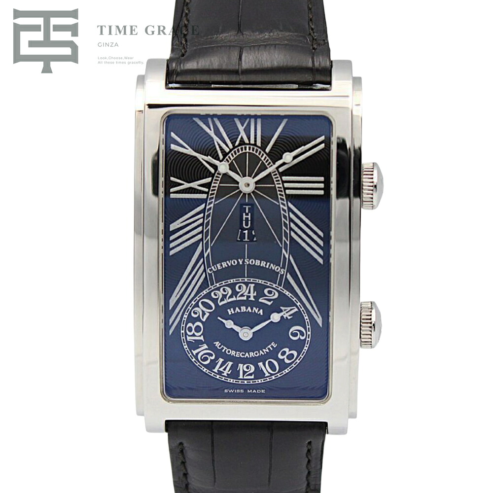【未使用品】 CUVERO Y SOBRINOS プロミネンテ デュアルタイム デイデイト 155A1124-1NG ブルー NSランク メンズ｜TIME GRACE GINZA 店