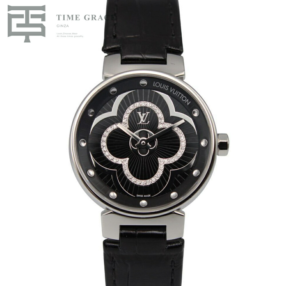 【中古】 LOUIS VUITTON タンブール ムーンディヴィアン QA018Z ブラック Aランク レディース