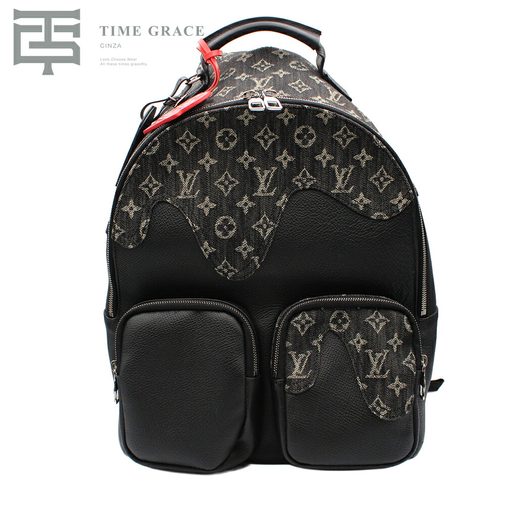 【中古】 LOUIS VUITTON ヴィトン×NIGO バックパックマルチポケット モノグラムジーンズ M45973 S位置づける レディース