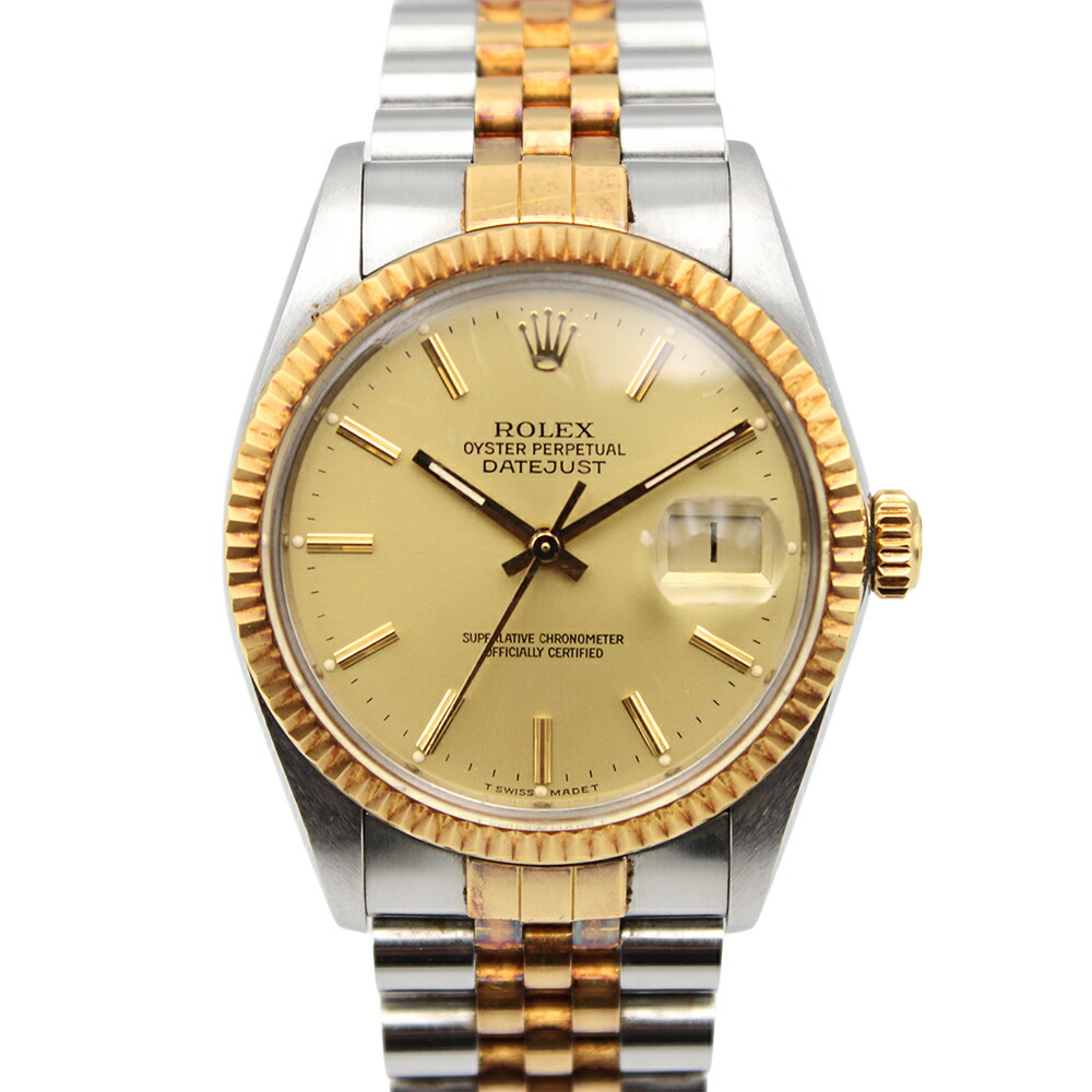 ロレックス　デイトジャスト36 16013 R番 シャンパン ジュビリーブレス　ROLEX　中古　腕時計｜TIME GRACE GINZA 店