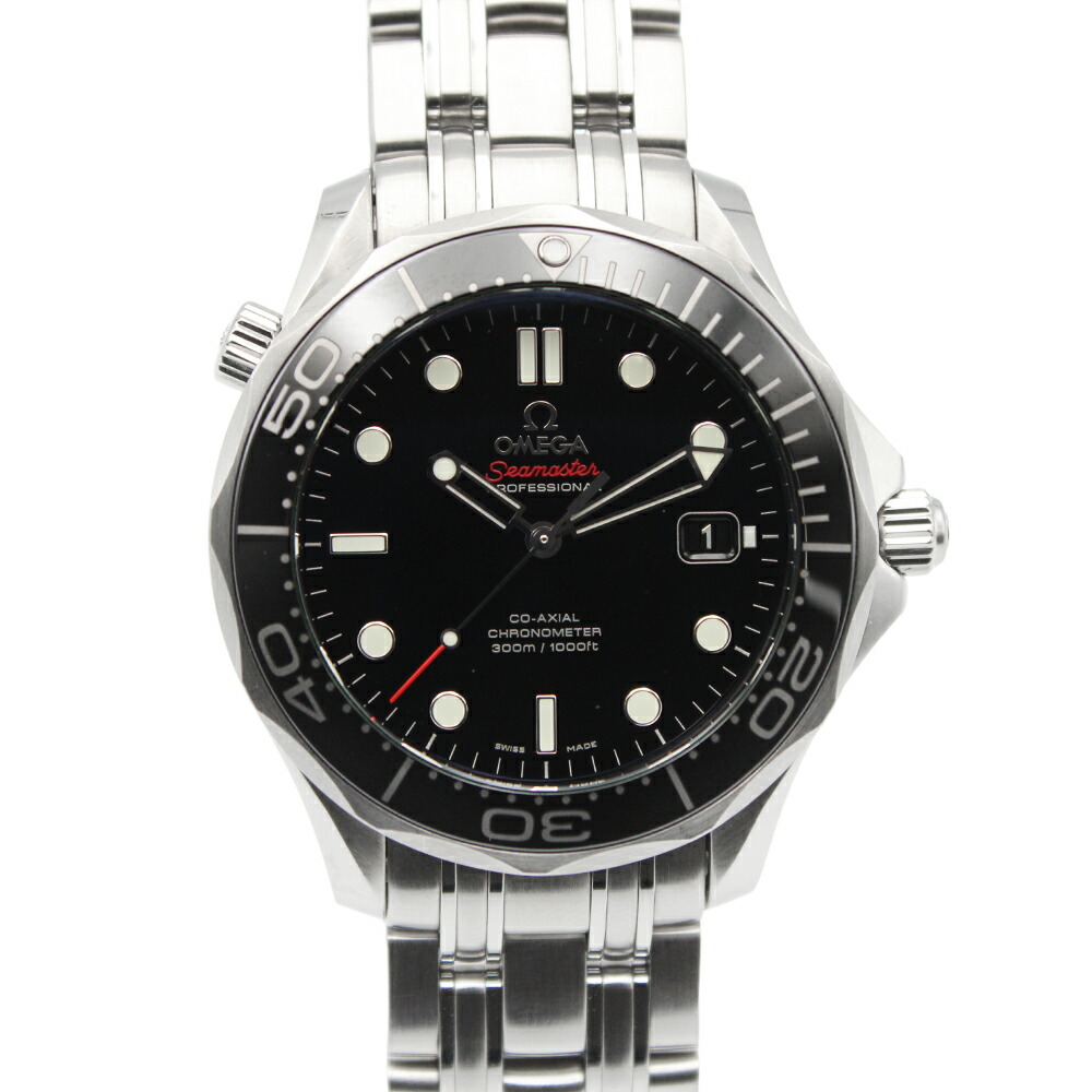 ゼロ シーマスター ダイバー 300 専門的 コーアクシャル 黒いこと 212.30.41.20.01.003 OMEGA 中古 ウオッチ