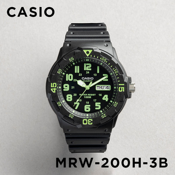 並行輸入品 10年保証 日本未発売 Casio カシオ スポーツ Mrw 0h 3b 腕時計 時計 ブランド メンズ キッズ 子供 男の子 チープカシオ チプカシ アナログ 日付 カレンダー 防水 ブラック 黒 グリーン 緑 海外モデル 送料無料 Educaps Com Br