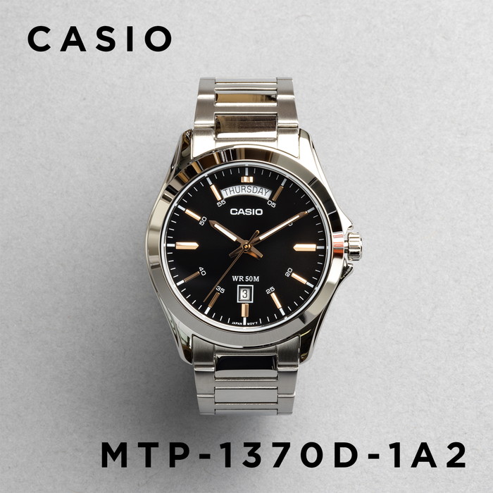 【10年保証】【日本未発売】CASIO STANDARD カシオ スタンダード MTP-1370D-1A2 腕時計 時計 ブランド メンズ レディース キッズ 子供 男の子 女の子 チープカシオ チプカシ アナログ 日付 ブラック 黒 シルバー 海外モデル メタル ギフト プレゼント