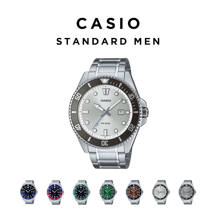 【10年保証】【日本未発売】CASIO STANDARD MEN カシオ スタンダード MDV-107D 腕時計 時計 ブランド メンズ レディース キッズ 子供 男の子 女の子 チープカシオ チプカシ アナログ 回転ベゼル 日付 防水 重厚感 高見え メタル 海外モデル ギフト プレゼント