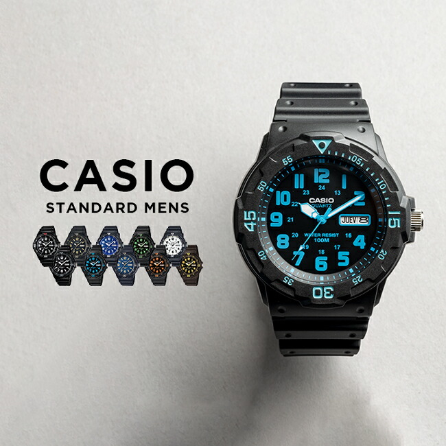 CASIO SPORTS カシオ スポーツ 腕時計 時計 ブランド メンズ キッズ 子供 男の子 チープカシオ チプカシ アナログ 日付 防水 ブラック 黒 ホワイト 白 ゴールド 金 ネイビー グリーン 緑 オレンジ 海外モデル 送料無料