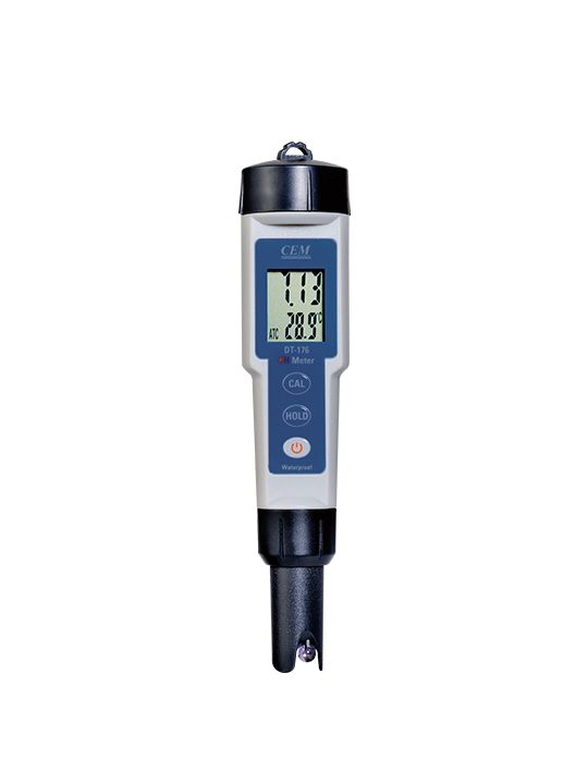 雨合羽pH/導電率計(0.0014pH:0.01pH) 【CEM DT-176】 携帯型pH計 pHと体温を1つの電極にて価値付ける オートパワーオフ IP57防塵 雨合羽役立つこと パウダーコンパクト 一年引き受ける 貨物輸送無料 身寄り用 商業主義用 体温価値付ける