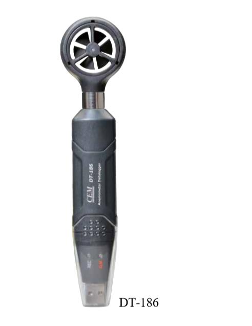 【特価】風速データロガー 【CEM DT-186】アラーム設定 LEDライト表示 データロガーLED表示 手動記録 自動記録 データ転送 USBインターフェース 軽量 サンプリング時間2秒～24時間 データ分析