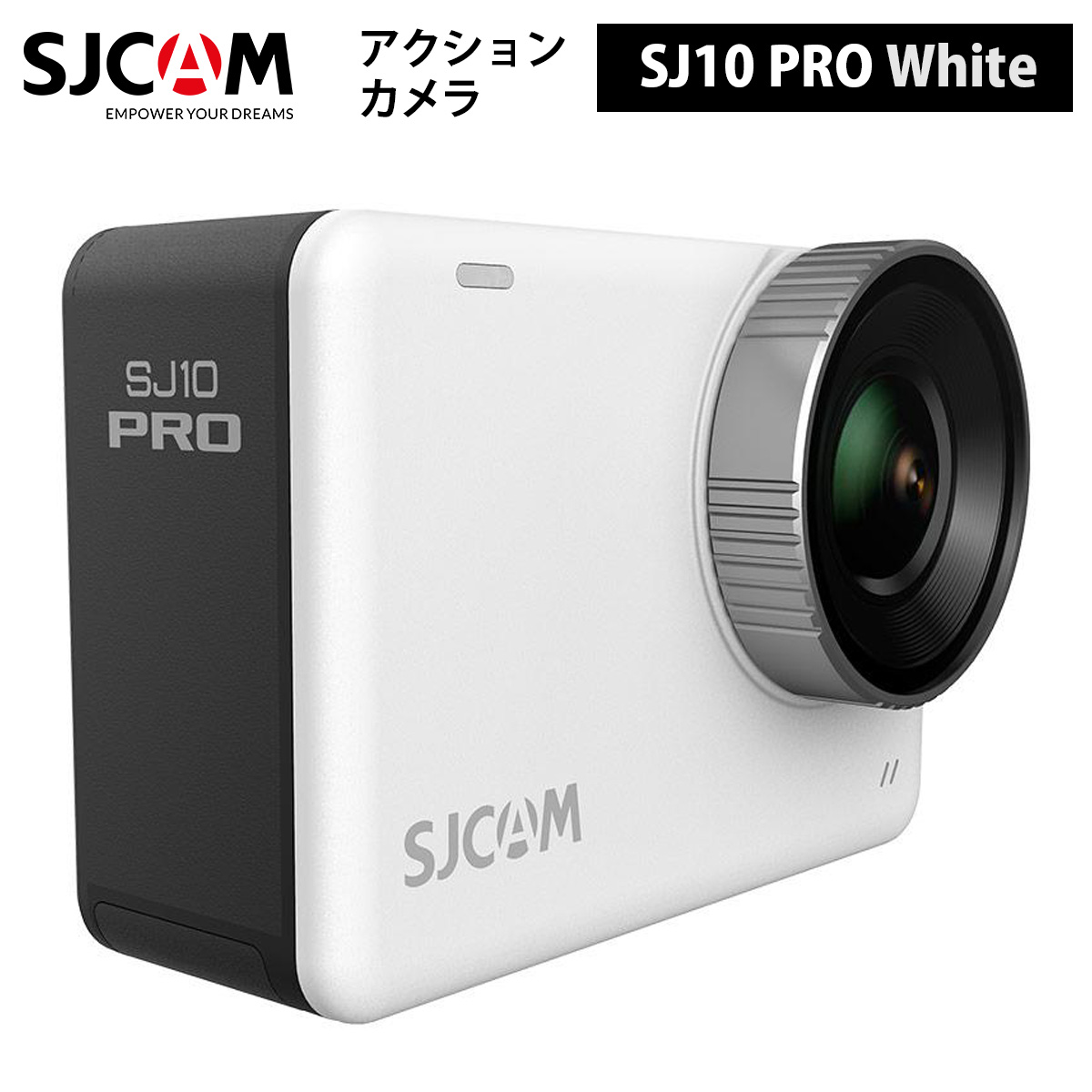 SJCAM 【定まりインポート品】 動き写真器 SJ10 Pro（色：白いこと）SUPERSMOOTHジャイロスタビライザー 雨合羽最高限度10m ライブストリーミング 4K 60FPS録画 Vlog IPSタッチディスプレイ 1300mAh蓄電池 SONY IMX377 デジタル望遠レンズ8倍 内部的6軸ジャイロスコープ