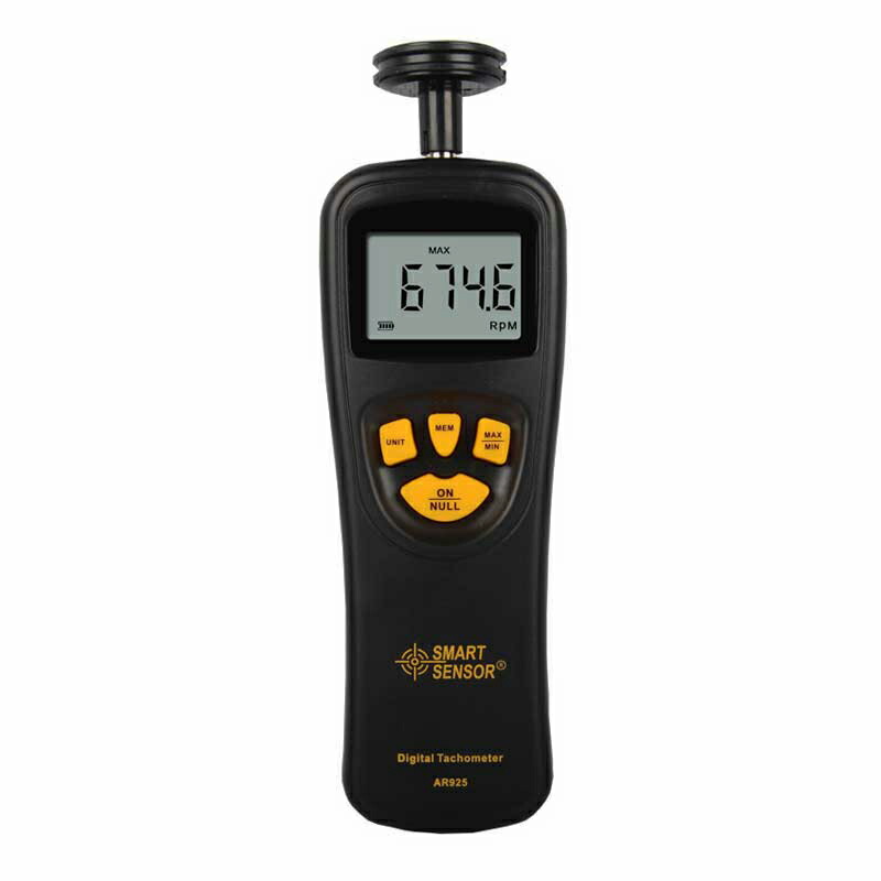 【正規輸入品】 回転速度計 【SMART SENSOR　AR925】センサ接触式 電機回転速度 家庭用電化製品用 車用 家庭用 商業用 ピーク値保持 電量低下表示 データホールド バックライト 高速サンプリング 接触 高精度 軽量 一年保証 送料無料