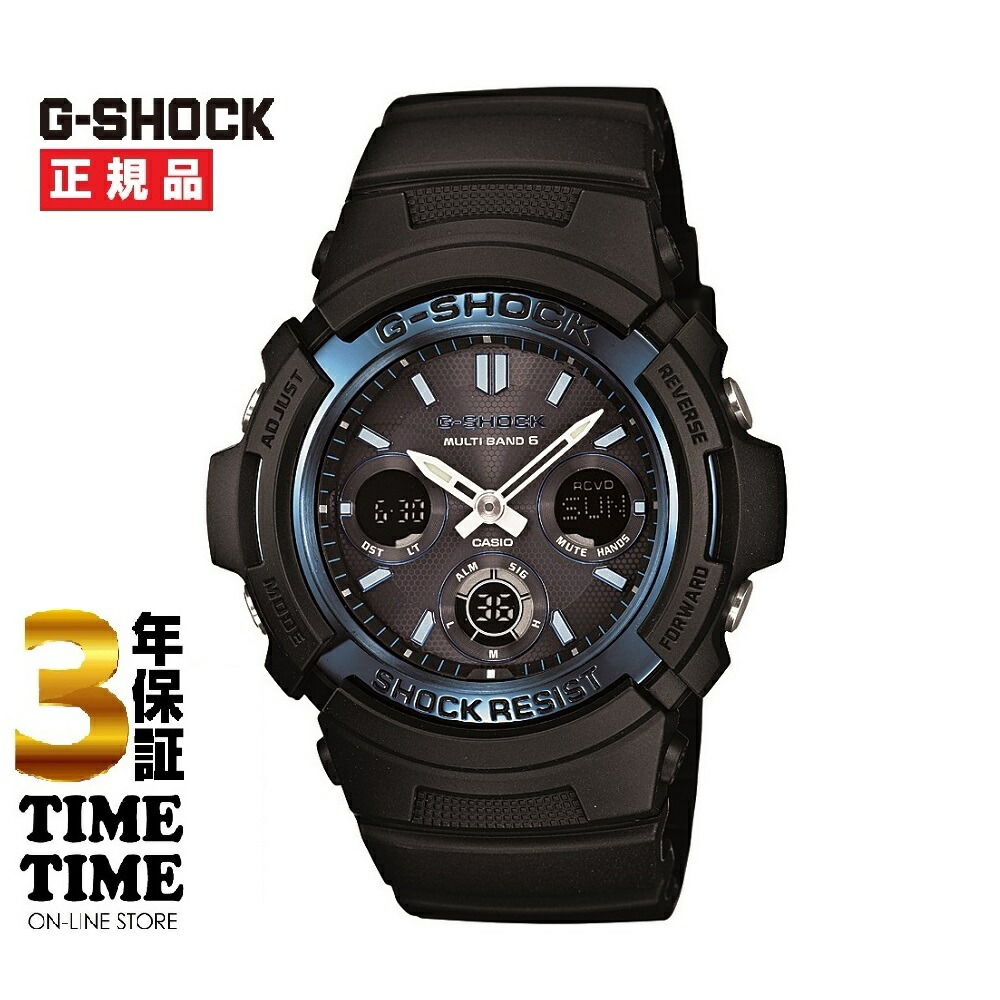 【17日10時まで最大2,000円OFFクーポン！ポイント最大47倍】CASIO カシオ G-SHOCK Gショック ソーラー電波 アナデジ ブラック ブルー AWG-M100A-1AJF 【安心の5年保証】