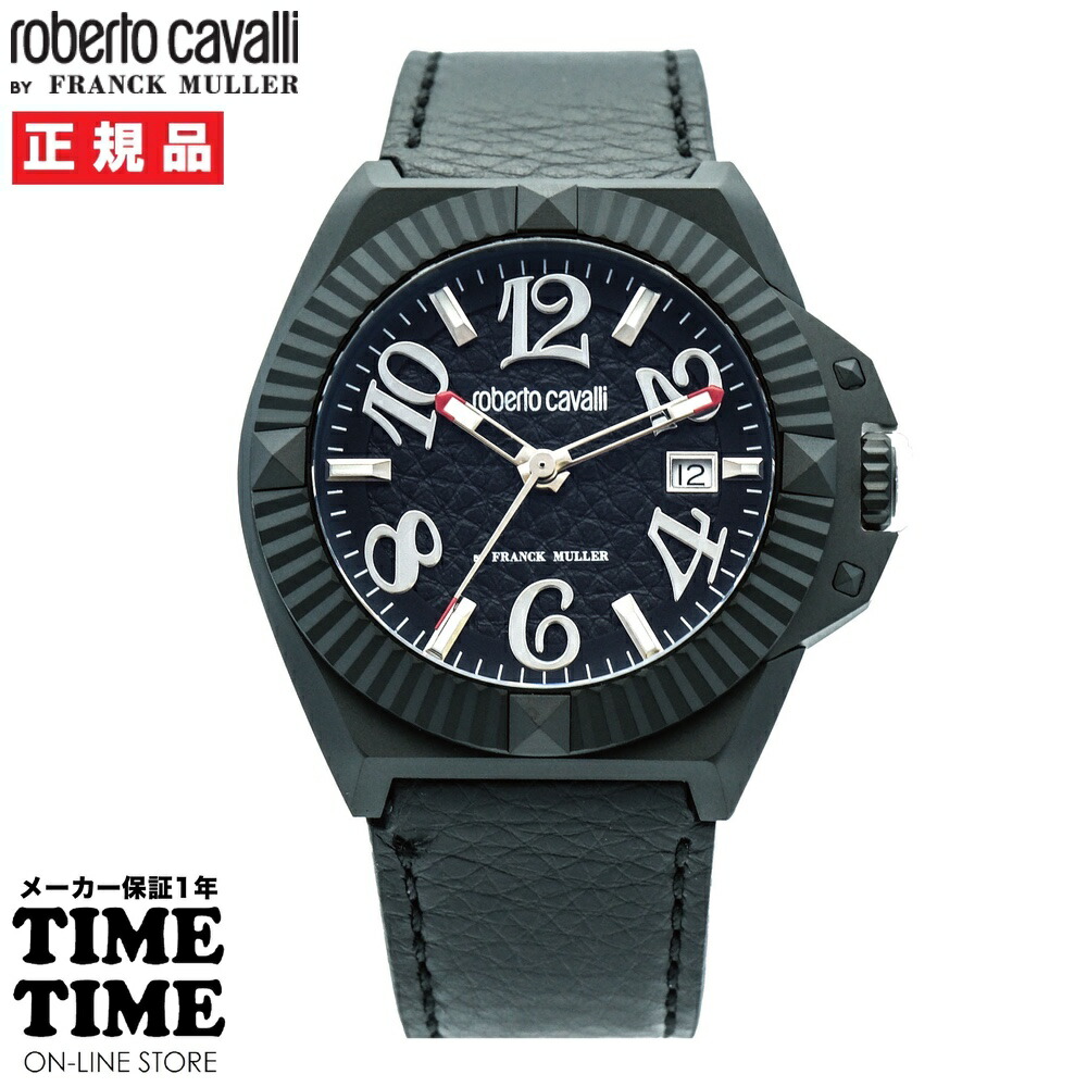 【MAX20対象ストア！最大2,000円OFFクーポン！ポイント最大49倍】roberto cavalli BY FRANCK MULLER ロベルト・カヴァリ バイ フランク・ミュラー メンズ ブラック RV1G181L1011 【安心のメーカー1年保証】 79,860円