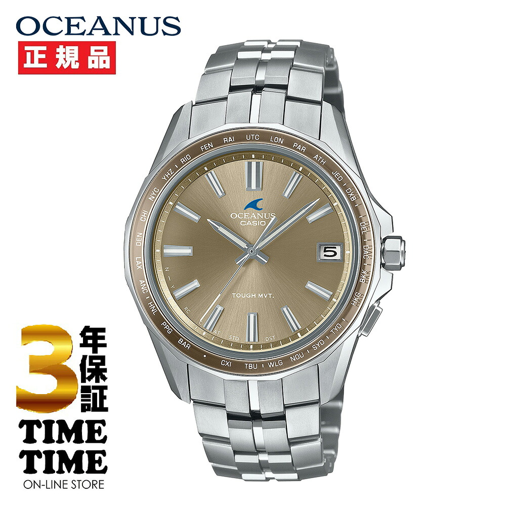 【26日26時まで！最大2,000円OFFクーポン！ポイント最大47.5倍】CASIO カシオ OCEANUS オシアナス Manta マンタ ソーラー電波 チタン ペールベージュ ペアモデル OCW-S400A-5AJF 【安心の5年保証】｜TIMETIME ONLINE STORE