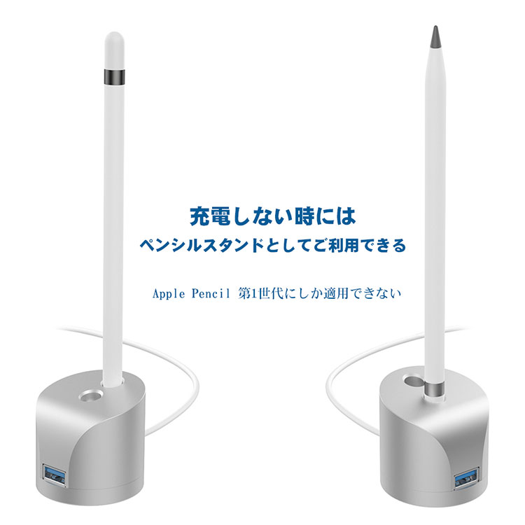 楽天市場 全店p2倍 Apple Pencil 充電器 充電スタンド 充電ドック スタンド充電 2in1 アップルペンシル Ipencil Applepencil 第一世代 第1世代 1代 充電スタンド Usbケーブル付き ペンシル スタンド ペンホルダー 充電ホルダー ペンスタンド 紛失防止 アルミ 滑り