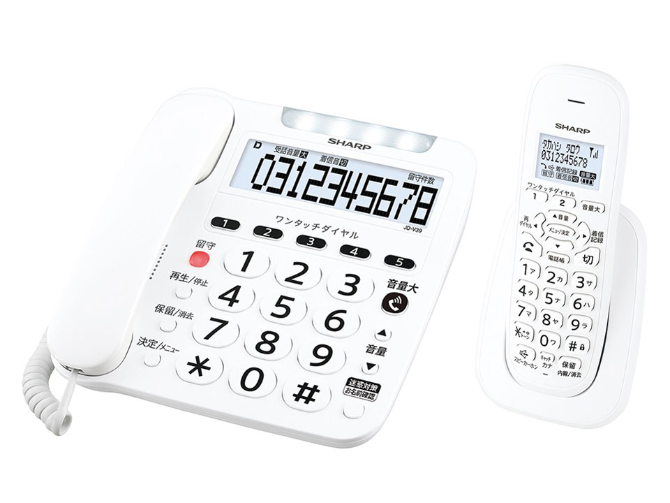 SHARP  コードレス電話機 子機1台モデル JD-V39CL