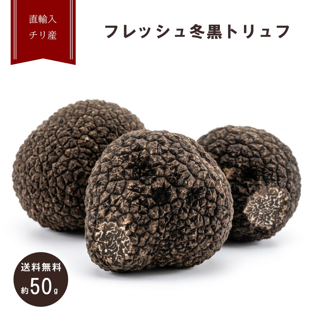 【50g目安】フレッシュ チリ産 冬黒トリュフ ファーストクラス 直輸入 高級食材 三大珍味 希少 高品質 フレッシュトリュフ ギフト トリフ 生トリュフ | 冷蔵 クール便 送料無料 低価格 高級 高級品 お中元 プレゼント|ティノトリュフ